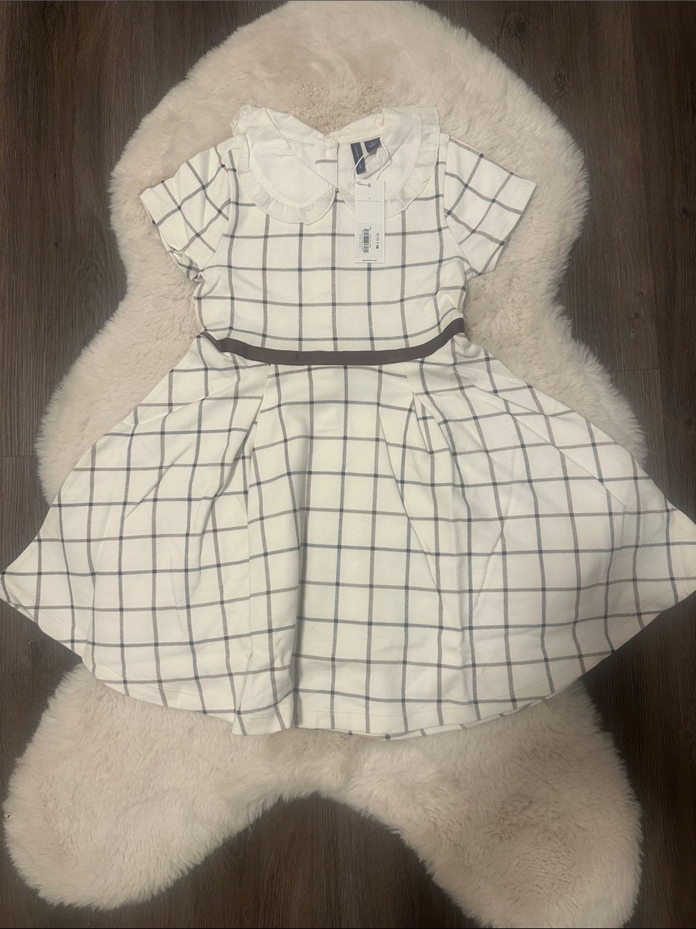 Janie and Jack White Windowpane Dress